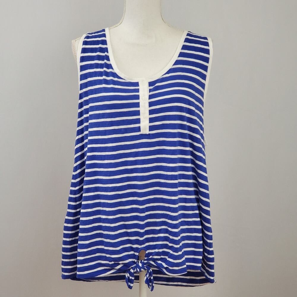 Old Navy Blue and White Striped Tank Top